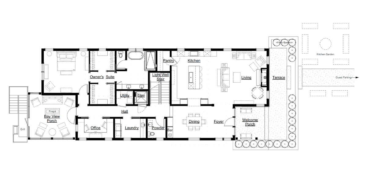 Fairhope green inspiration home floor plans- first floor